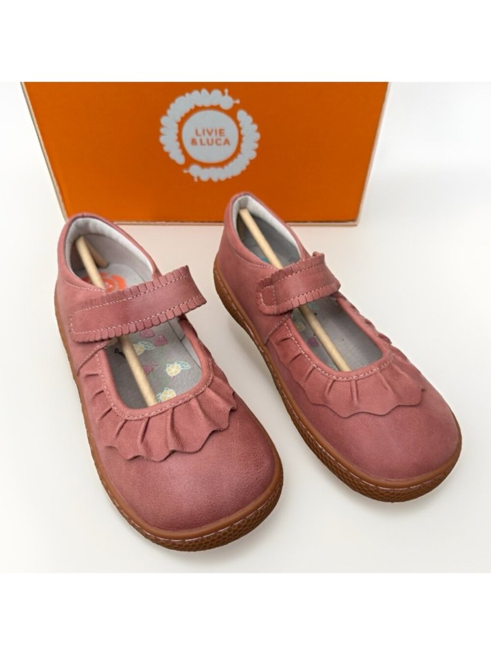 Livie & Luca Ruche Classic Mary Jane Shoes size 3Y Rose Pink Vintage Leather